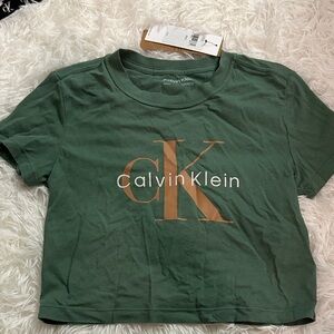 Calvin Klein Kids Olive Tee with Logo
